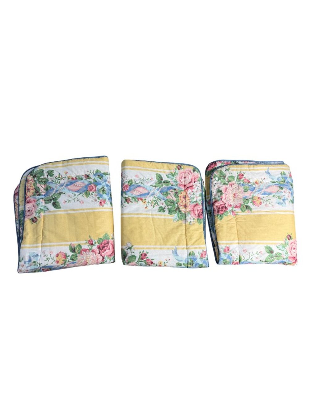 3 Croscill Yellow Floral Princess Quilted Standard Pillow Shams 5980